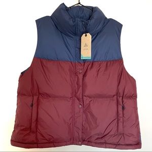Prana Hellebore Down Puffer Vest Nocturnal Colorblock Size XL